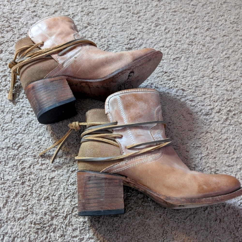Freebird Casey Leather Ankle Boots - Tan, Women's 8